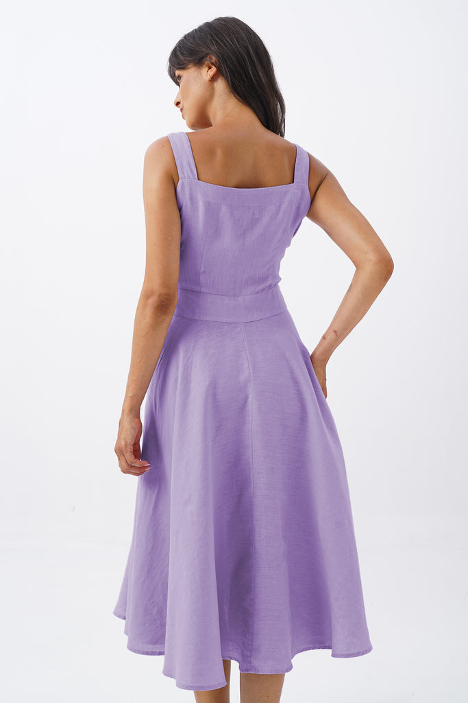 Gelora Linen Dress Lavender