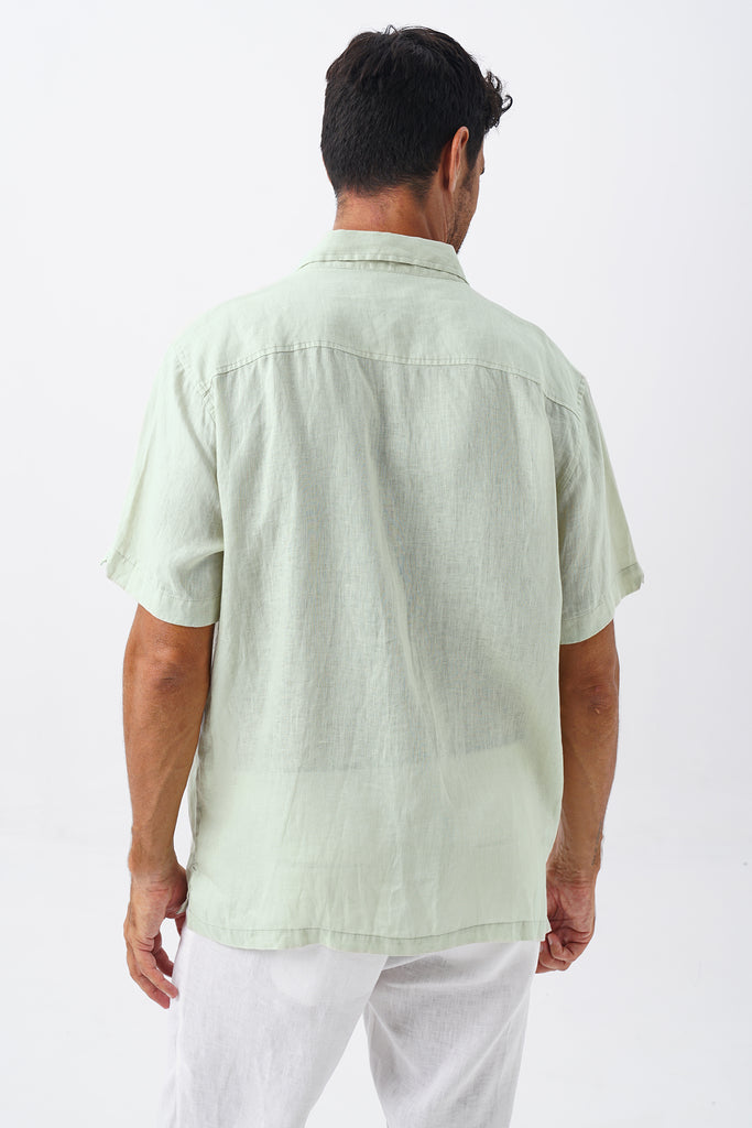 Mori Linen Shirt Pistachio