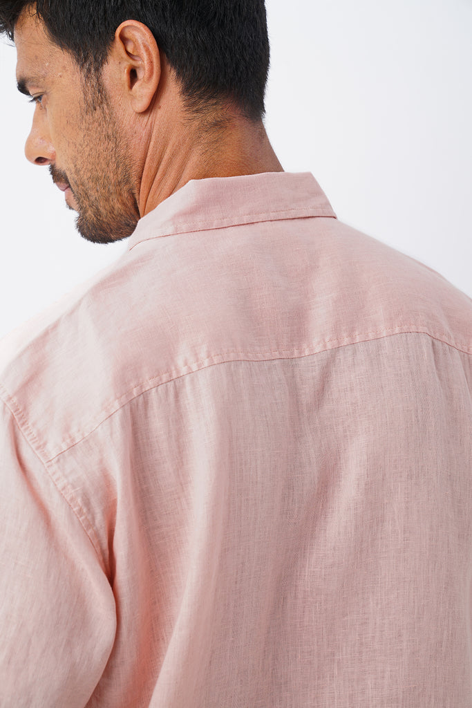 Mori Linen Shirt Flamingo