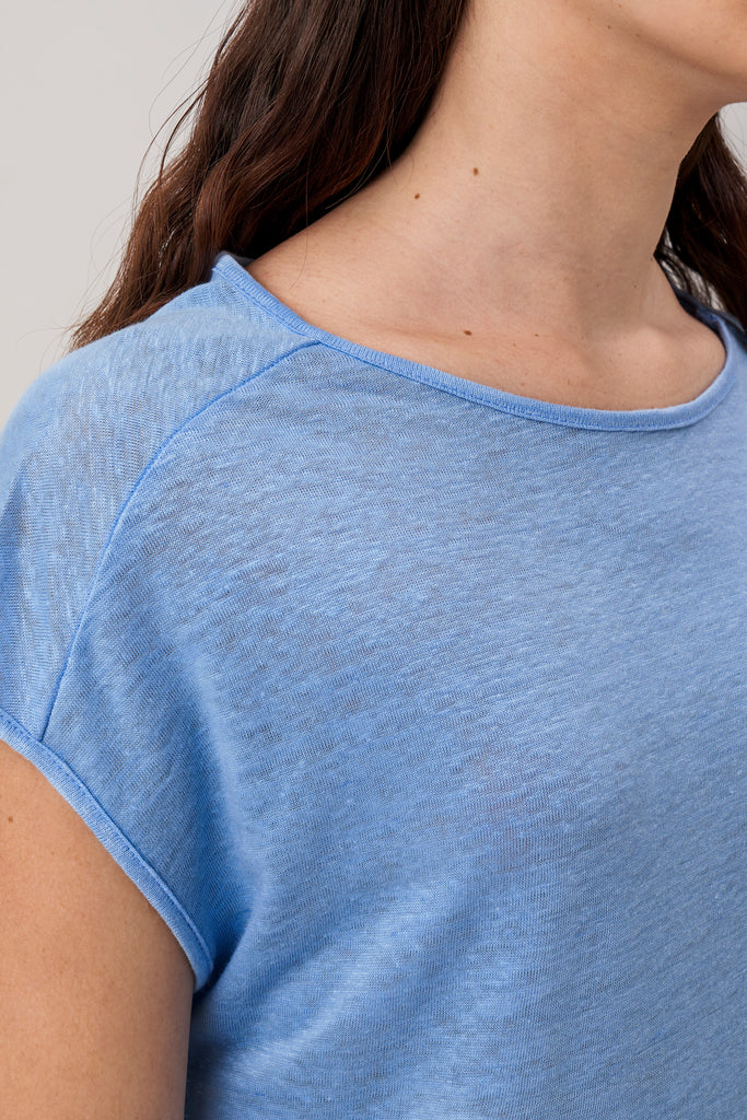 Aria Linen T-Shirt Bleue Clair