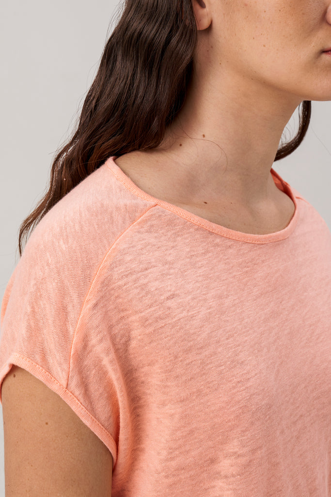 Aria Linen T-Shirt Peach