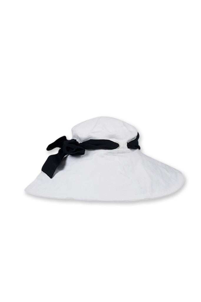 By The Sea Bali Linen Hat With Snood 
