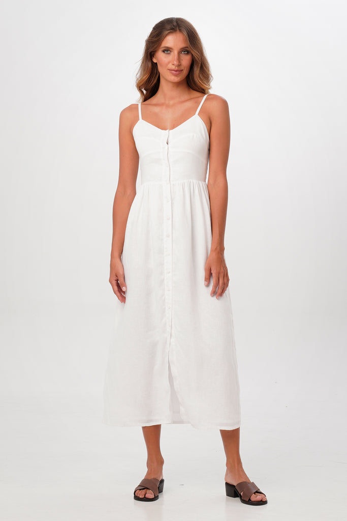 Tarum Linen Dress White