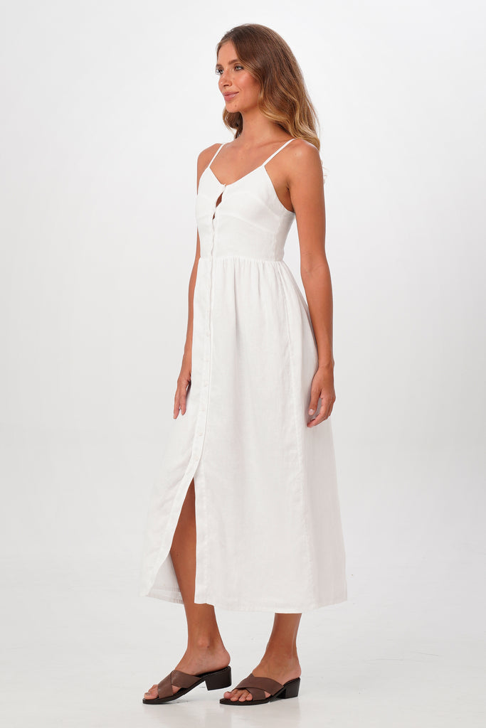 Tarum Linen Dress White