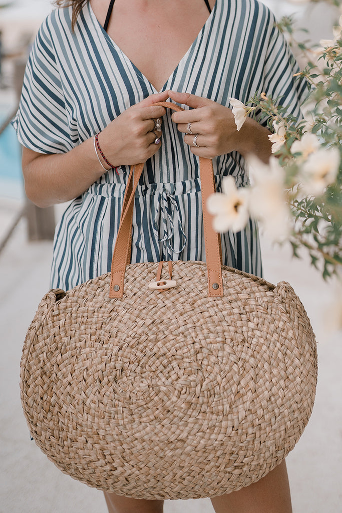 By The Sea Bali Straw Round Bag