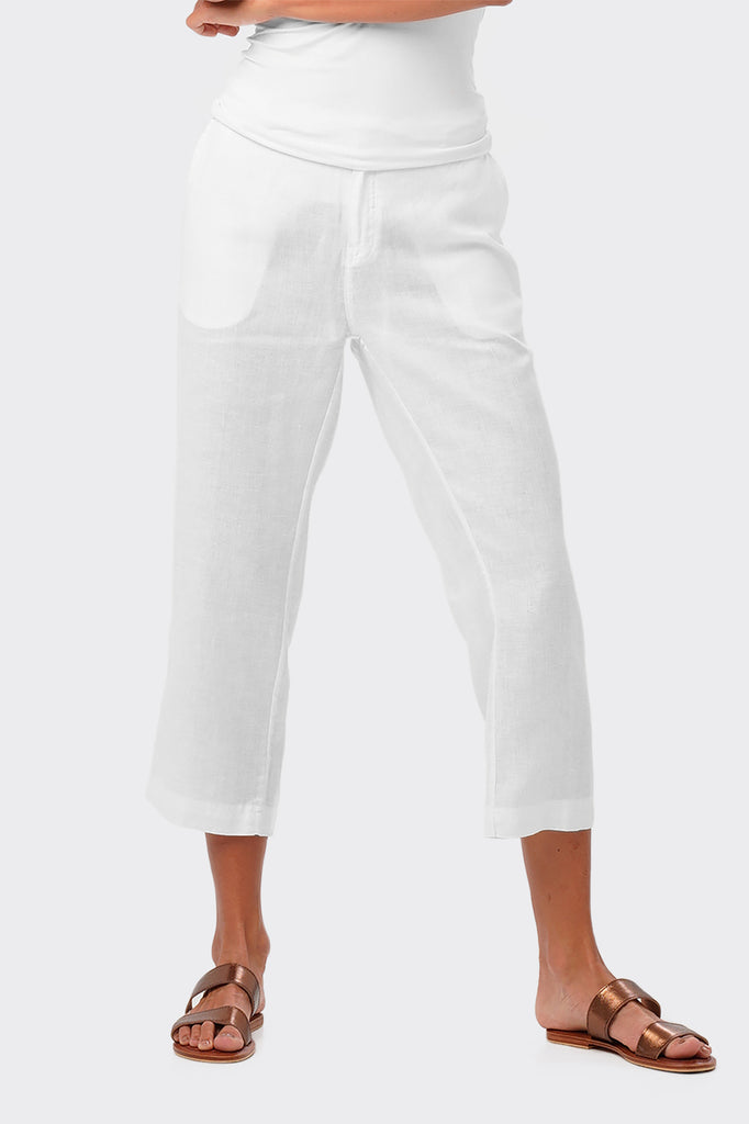 Chiara Linen Pants White - By The Sea Bali