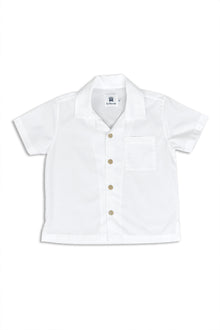 Luca Shirt in White with a clean and refined resortwear silhouette