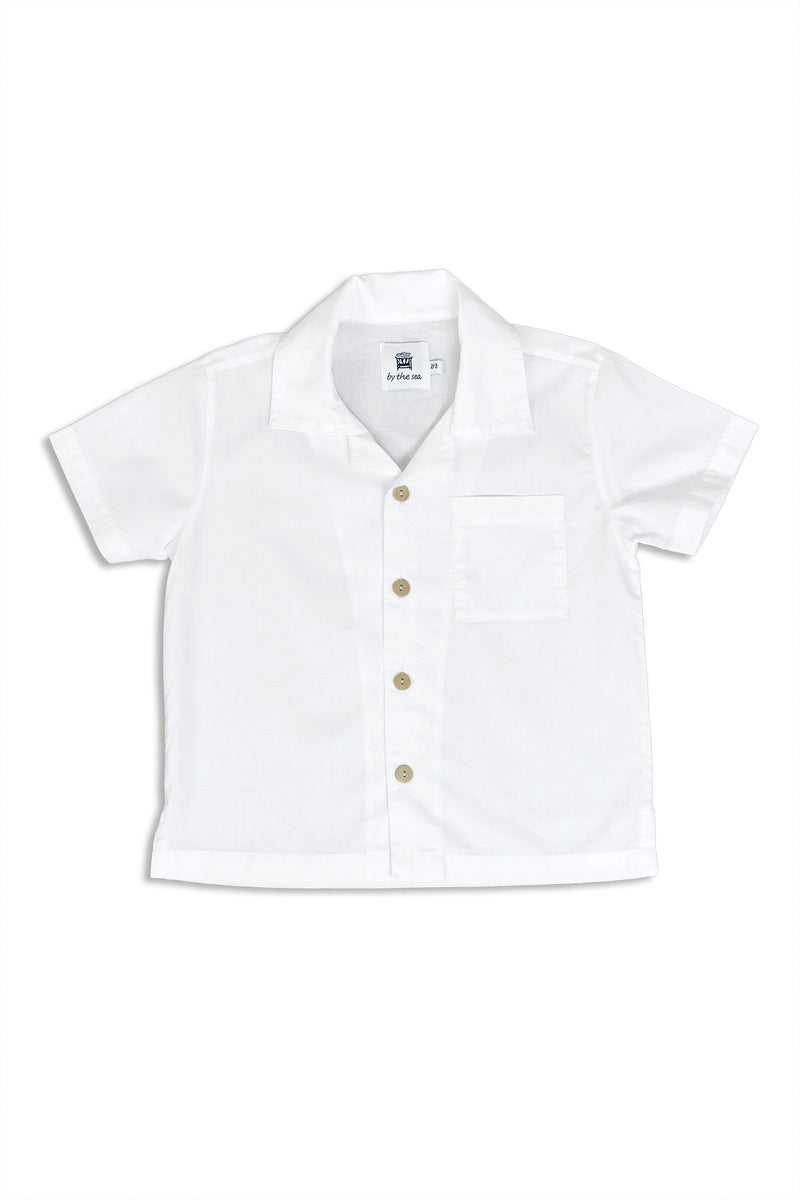 Luca Shirt in White with a clean and refined resortwear silhouette